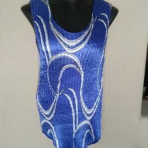 Psychedelic Pleated Expandable Top Plus Size